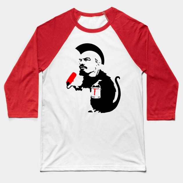 lenin rat Baseball T-Shirt by vivalarevolucio